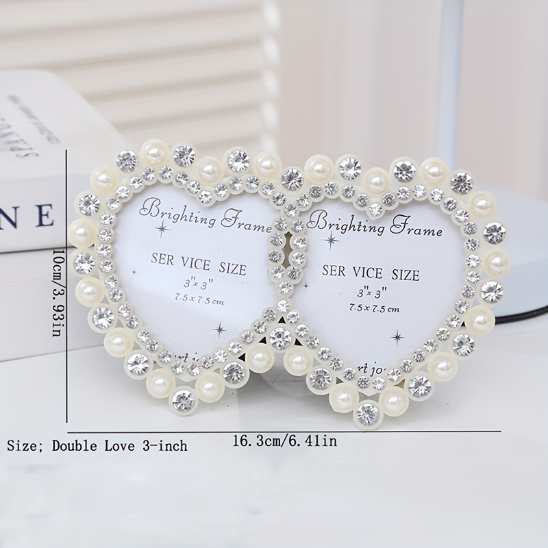 1pc Heart-shaped Head Sticker Photo Frame, 3-inch Round, Square, Multiple Styles From, Suitable For Very Cute Bedside Display, (photo Paper )