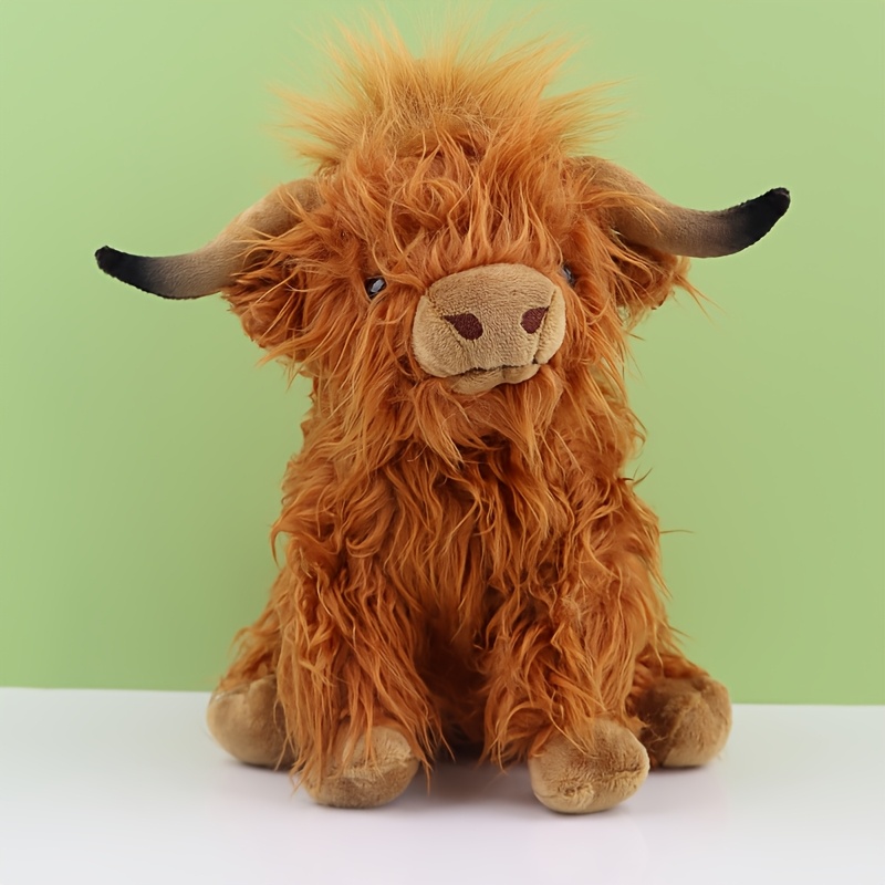 scottish highland cow plush toy cute simulation long haired Temu