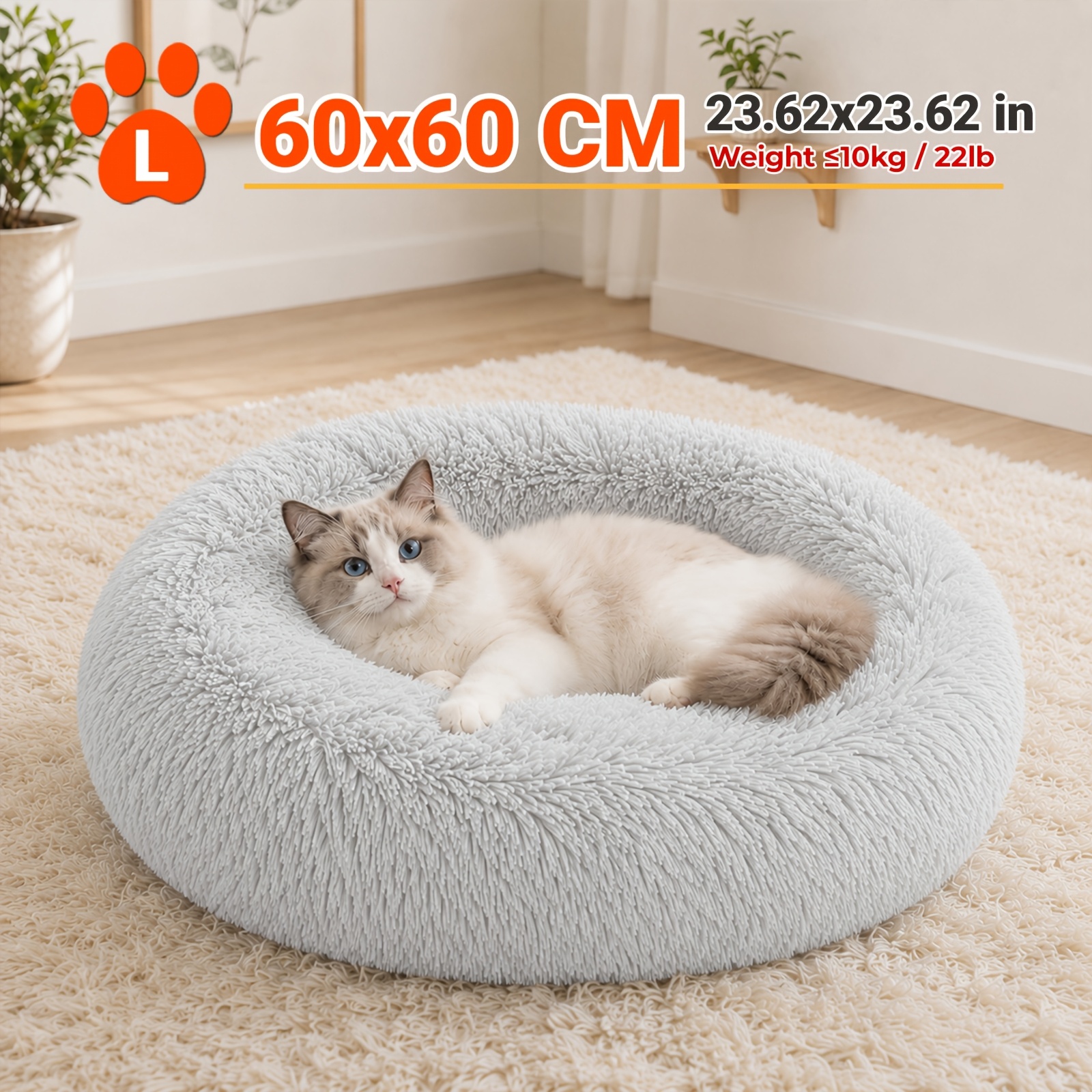 TEMU 1pz Letto Cuddler - , Soffice, Pelliccia , Riscaldante, Cuscino di Peluche per Piccoli, , Grandi - Misure Multiple (15"/19"/23"/27"/31") per e