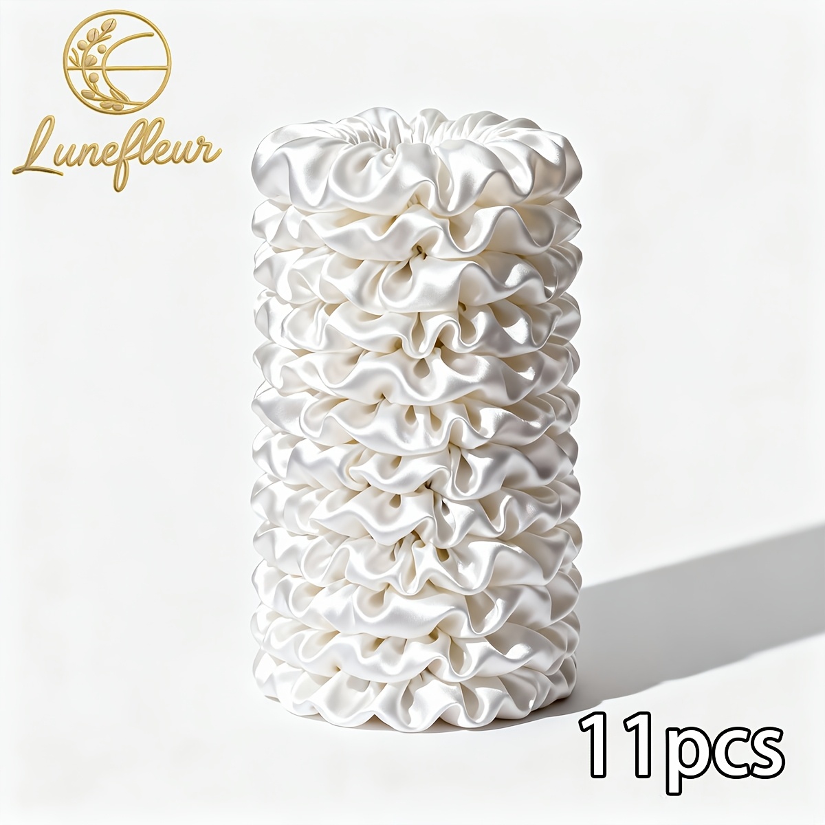 E-shop 11-teiliges Braut-Satin-Scrunchies-Set, elegante, dicke Haarbänder für Hochzeit & besondere Anlässe, luxuriöses Haar-Accessoires Geschenkset
