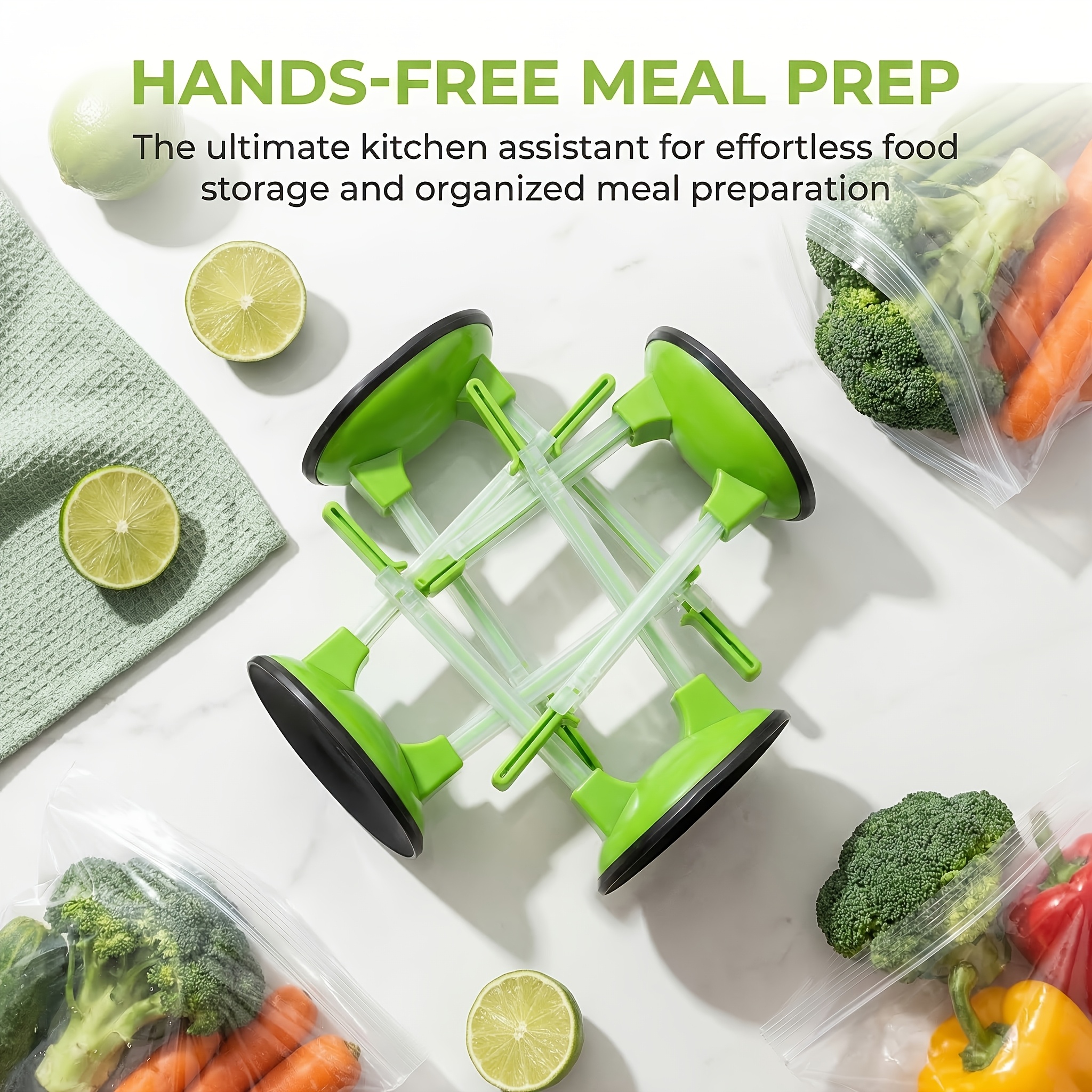 3pcs Adjustable Food Storage Bag Rack, Freezer Bag Holder For Meal Prep, Freezer & Drying, Space-saving Kitchen Organizer