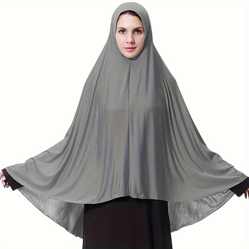 monochrome khimar hijab thin breathable pullover wrap elegant sunscreen head wrap for muslim women for eid 0