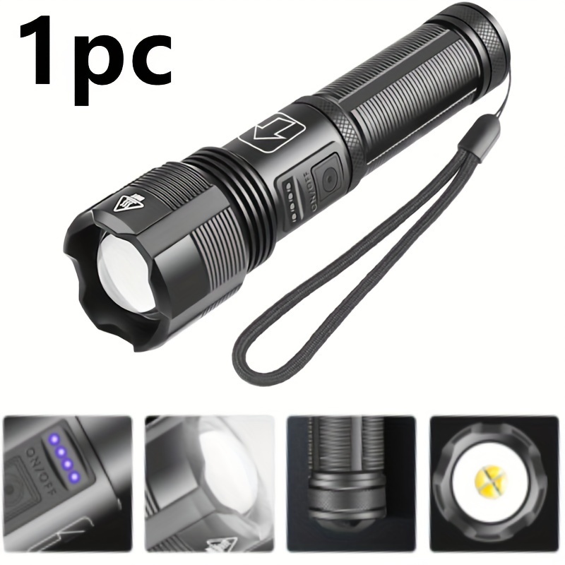 

2pcs Magnetic Rechargeable 10000 High Lumens, Super Bright Led Flashlight With Cob Work Light, Usb C, 7 Modes, Zoomable, Tactical Pocket Flashlights For Emergency Camping