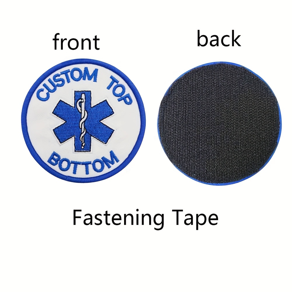 TEMU 1 Customized Embroidered Name Tag With A Medical Logo, Featuring A Bordered Design And 2 Of Customization. Handmade And Sewn On Or Ironed On,