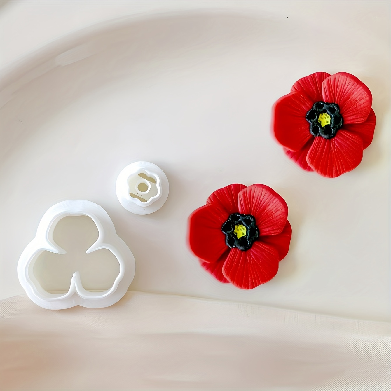 2pcs Jewelry Making Kit Poppy Polymer Clay Cutters For Earrings Making Clay Tools Floral Cutter Flower Polmer Clay Jewelry