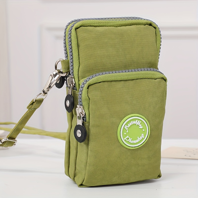 Portable Multifunctional 3-layer Zipper Nylon Men's Body Bag, Casual All-match Running Arm Bag