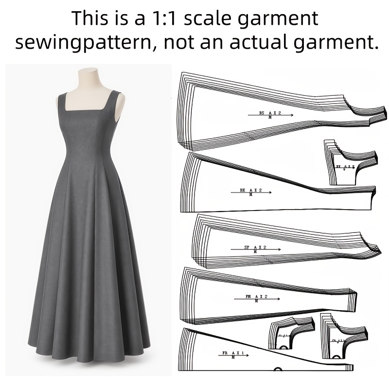 TEMU 1pc Women's Style Skirt Sewing Pattern (pattern For Making, Not Finished Skirt) Suitable For Your Fabric To Create A Unique Dress: 1:1 Clothing,