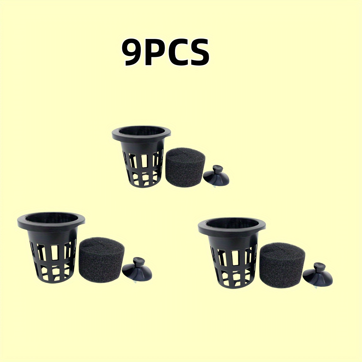 TEMU 3/6/9pcs Aquatic Plant Fixation Basket With Suction Cups -piece Set Aquatic Plant Fixation Basket Aquarium Aquatic Plant Cup For Planting, Propagation And