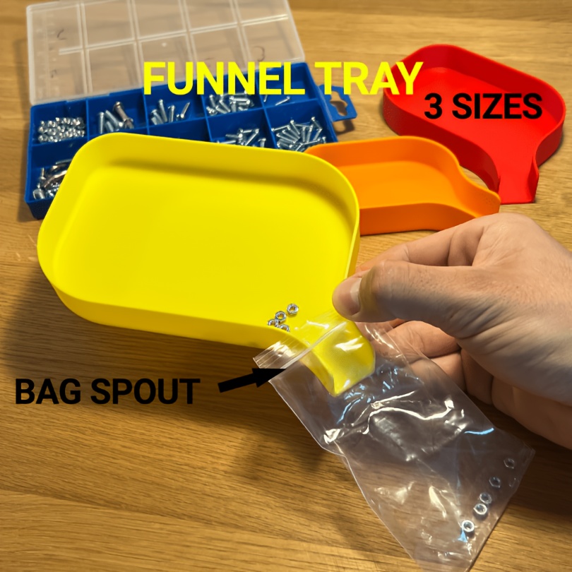 TEMU Vassoio Funnello Porta Attrezzi con Bordi Rialzati da 5 mm - Previene lo Spargimento di Viti, Bulloni, Perline e Piccole Parti - Fornito con un