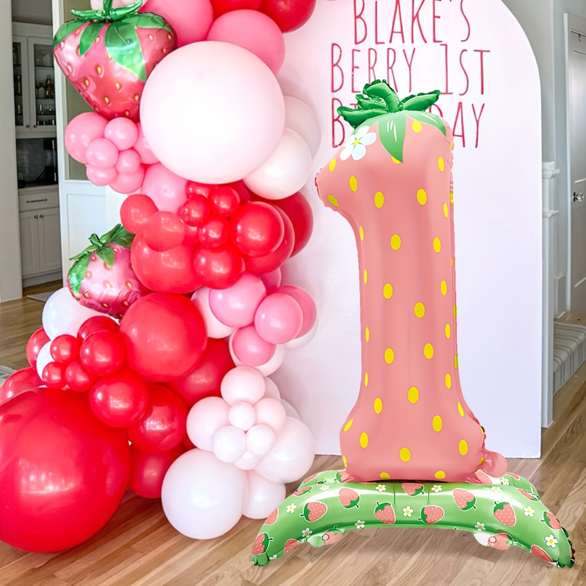 Tiamon 3-Pack Strawberry Party Tablecloth – Sweet One Birthday Decor, 54x108 Inches
