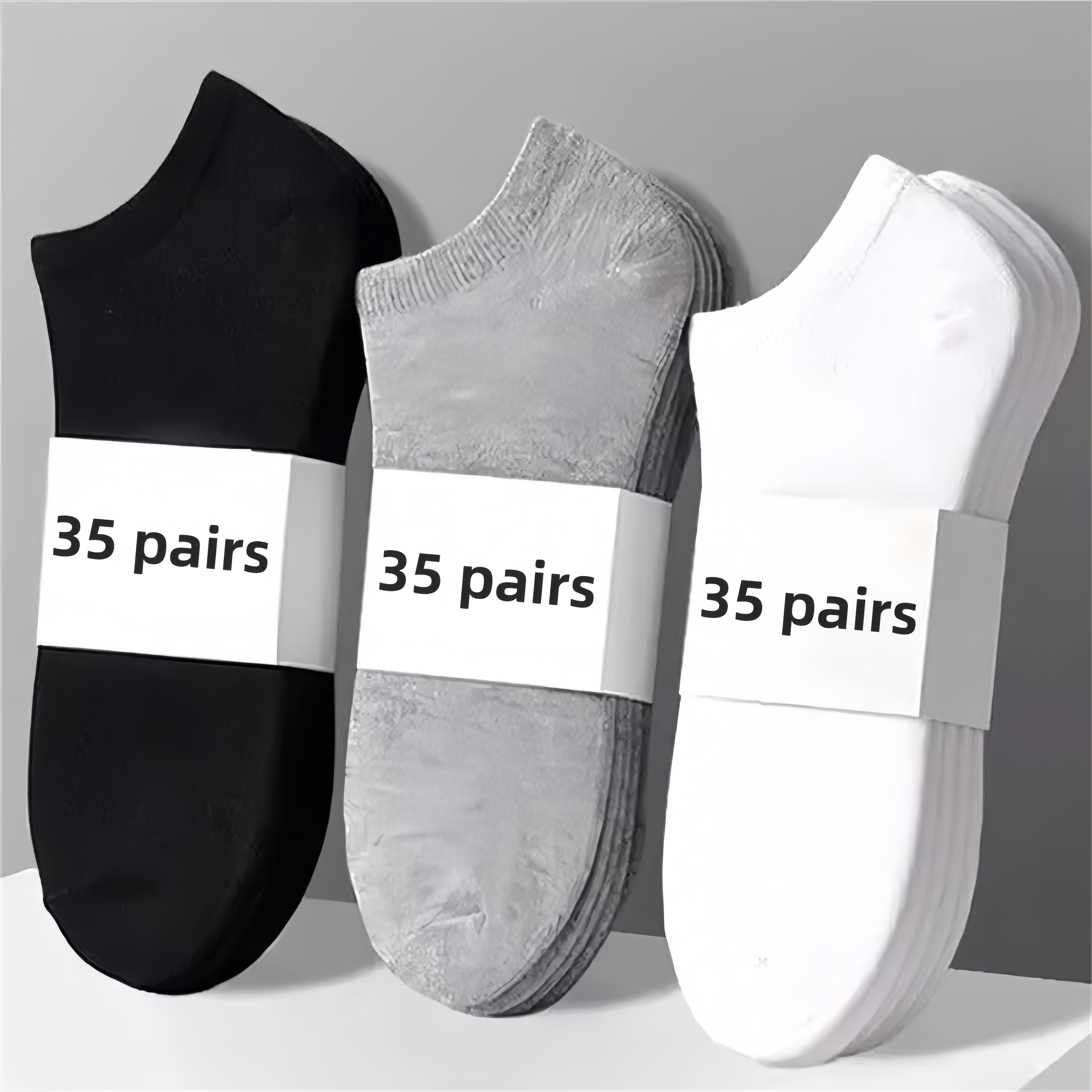 

35 Pairs Of Casual Solid Color Men's Low Cut Invisible Socks, Lightweight, Breathable, Comfortable, Odor And Sweat Resistant, With A , New Autumn And Winter Styles