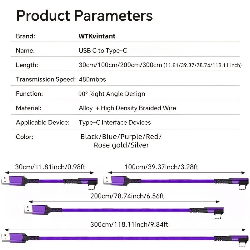 type c charger fast charging right angle usb to usb c cable braided usb c charger for samsung for huawei for xiaomi for redmi for oppo for oneplus and more smartphone Product details 0