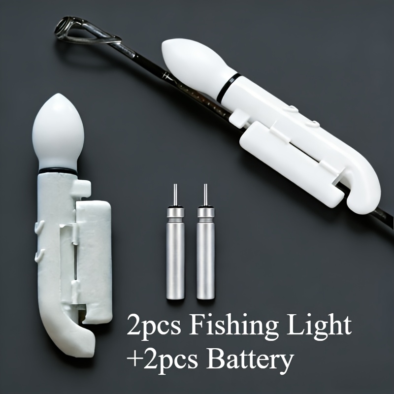 TEMU Lot de 2/6/12 pièces Lampe pour canne à pêche + pile CR425, électronique, bâton LED, lampe lumineuse de nuit amovible, accessoire de pêche,