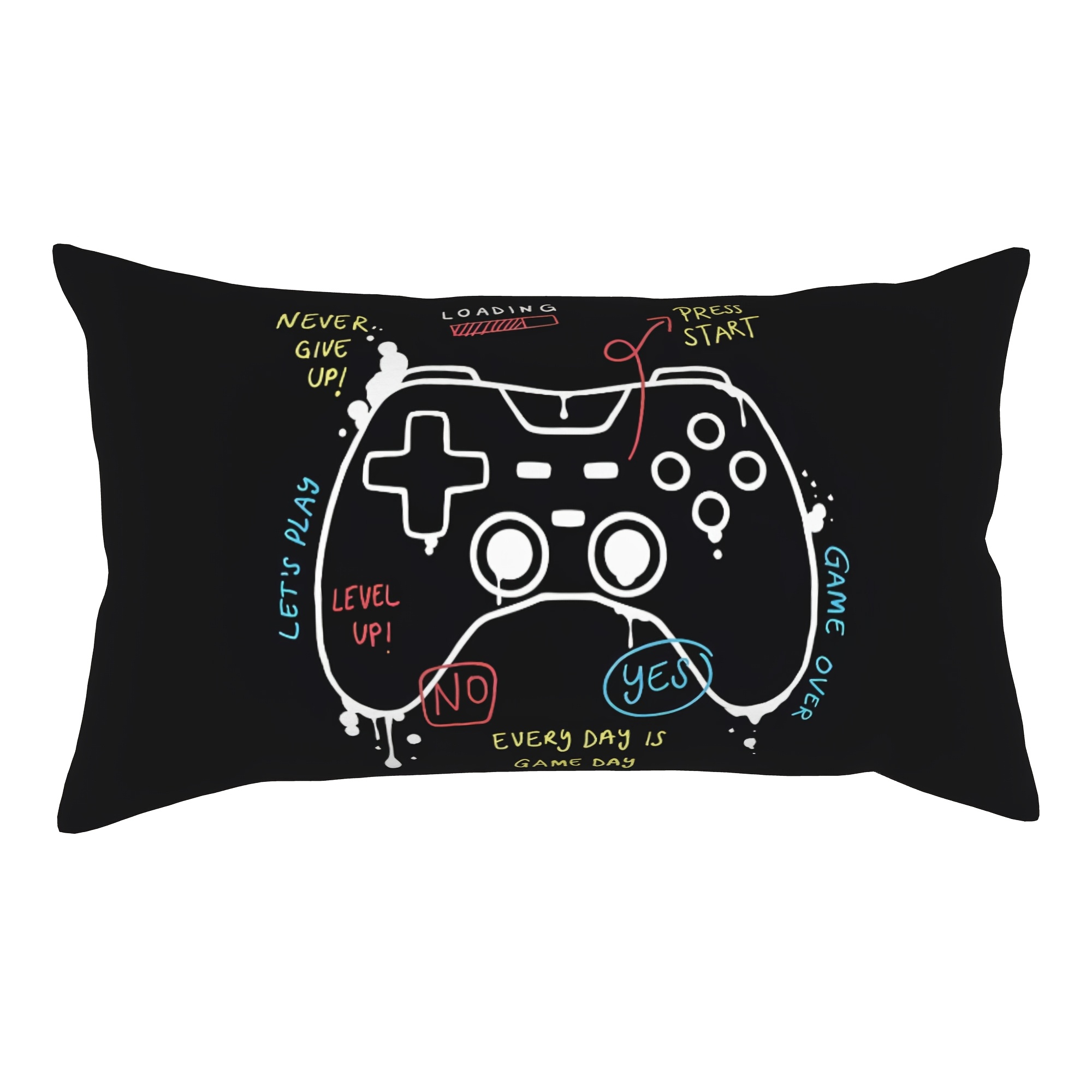 TEMU 2d Flat - 1pc. 2d Double-sided Printing. Vibrant Game-themed Rectangular Waist Pillowcase With A Trendy Feel – A Gaming Aesthetic In Bedrooms Or