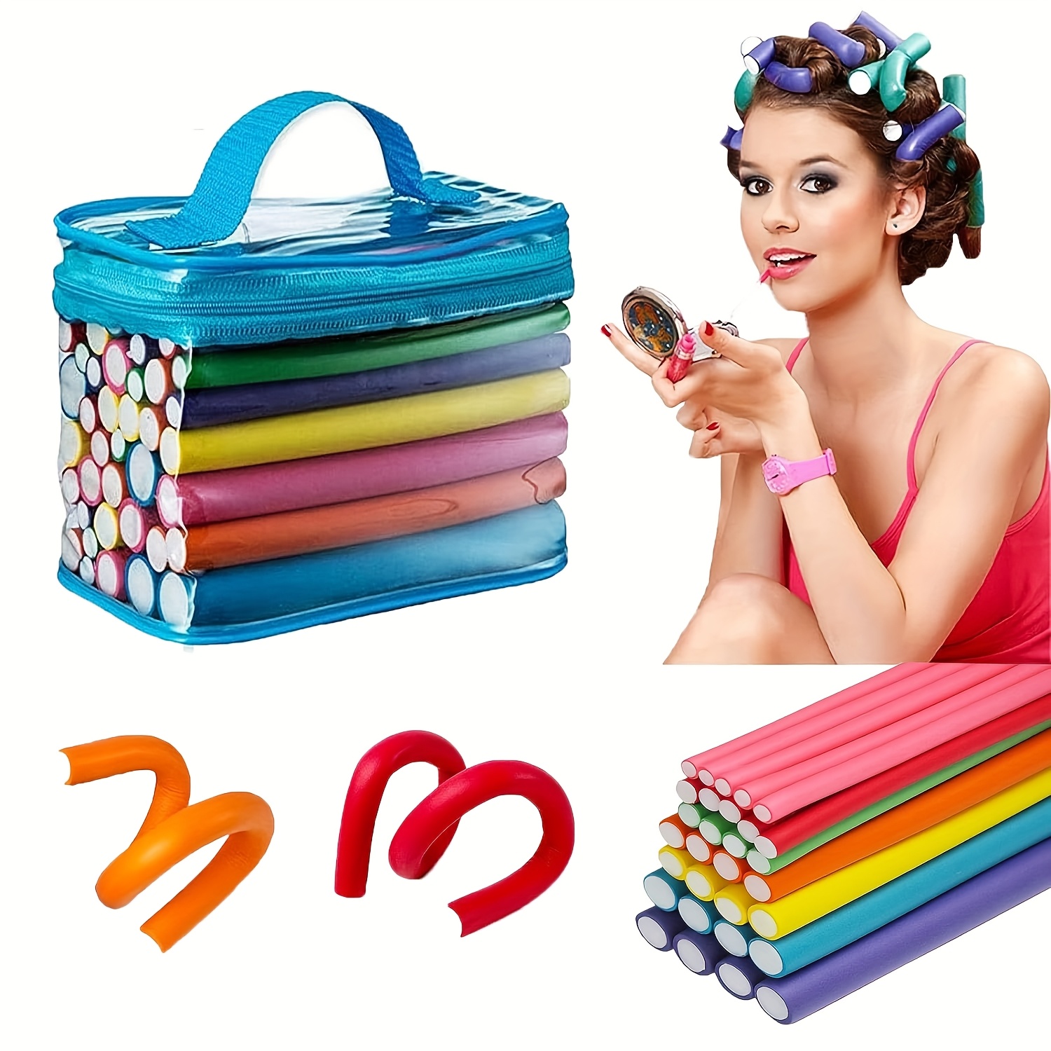 flexible curling rods hair twist flexi rods hair curlers set