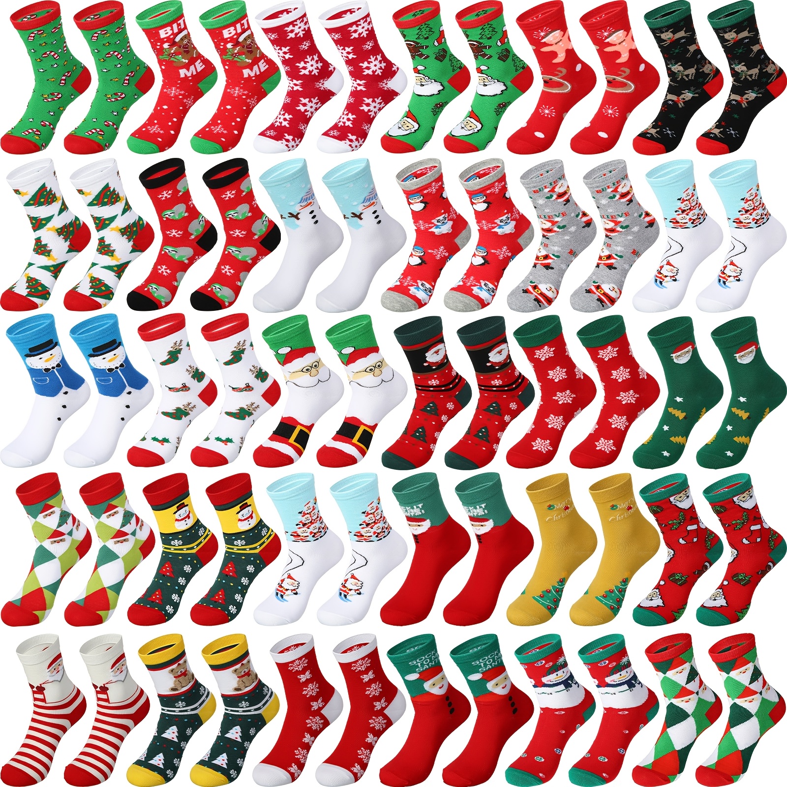 

30 Pairs Christmas Socks Warm Crew Socks Novelty Gifts Funny Socks For Women Men 30 Styles, Room Decor