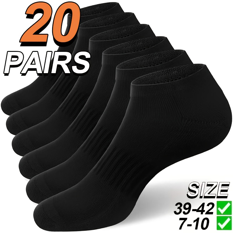 E-shop 20 Paar Herren Low-Cut Sportsocken, Große Größe 39-42 (7) mit Streifen, Geeignet für Meetings und Business Kleidung - Atmungsaktive, Rutschfeste