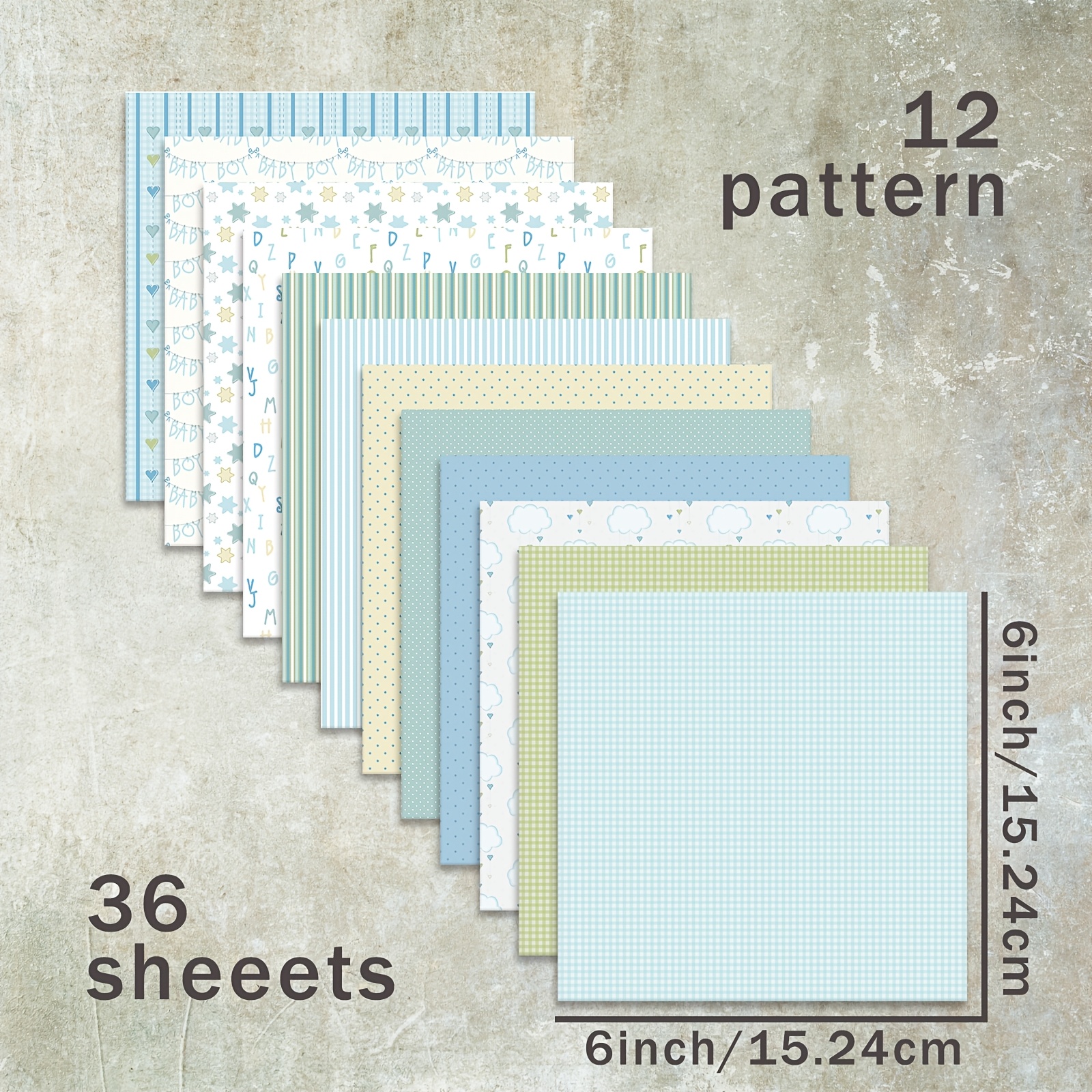 Image of 36 Sheets 6inch ( ) Paper, Suitable For Journal, Junk Journal, Greeting Cards, Photo Album And Crafts