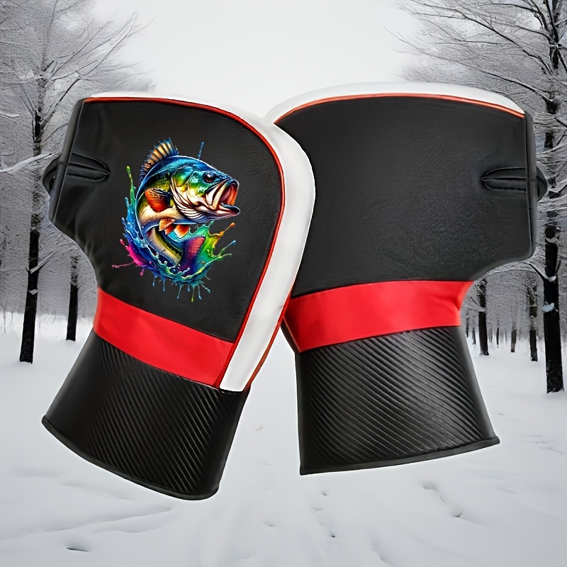TEMU 1 Pair Cycling Gloves, Motorcycle Gloves, Windproof Warm Riding Gloves With Colorful Print, Suitable For Outdoor Cycling, Motorcycle Driving And
