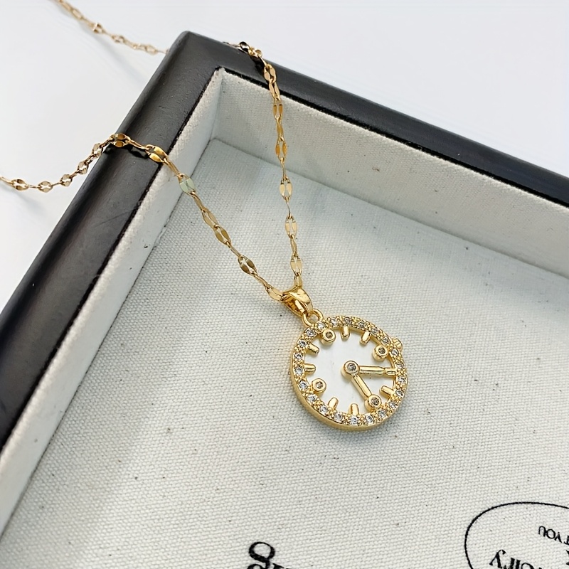 1pc womens watch pendant necklace stainless steel chain - Temu