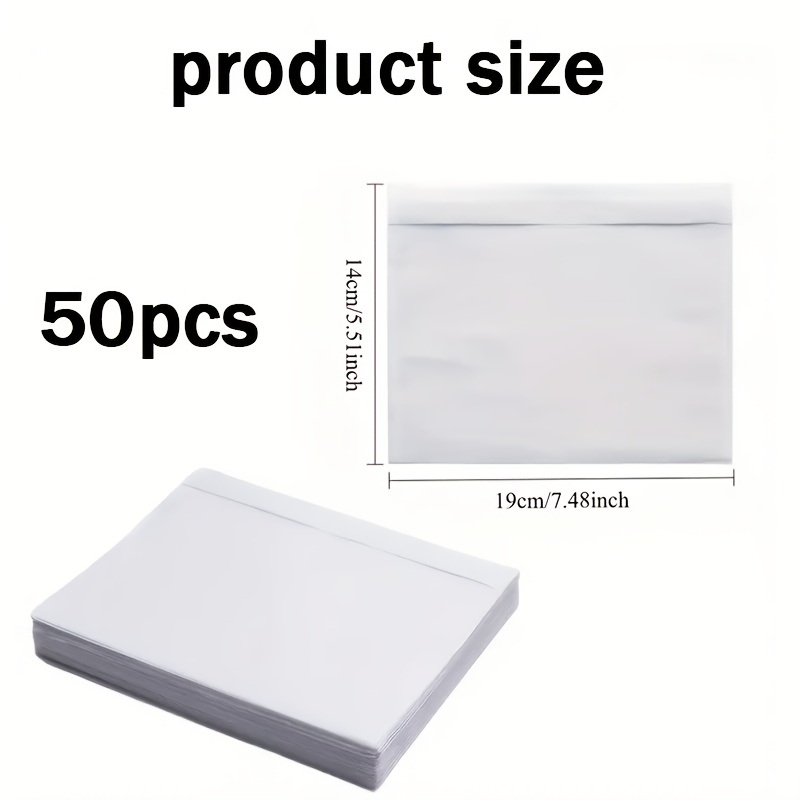 E-shop 50 Stück Klarsichtige Klebeetiketten Verpackungs-Slip Klarsichtige Versandtaschen, Versandetikett Klebebeutel