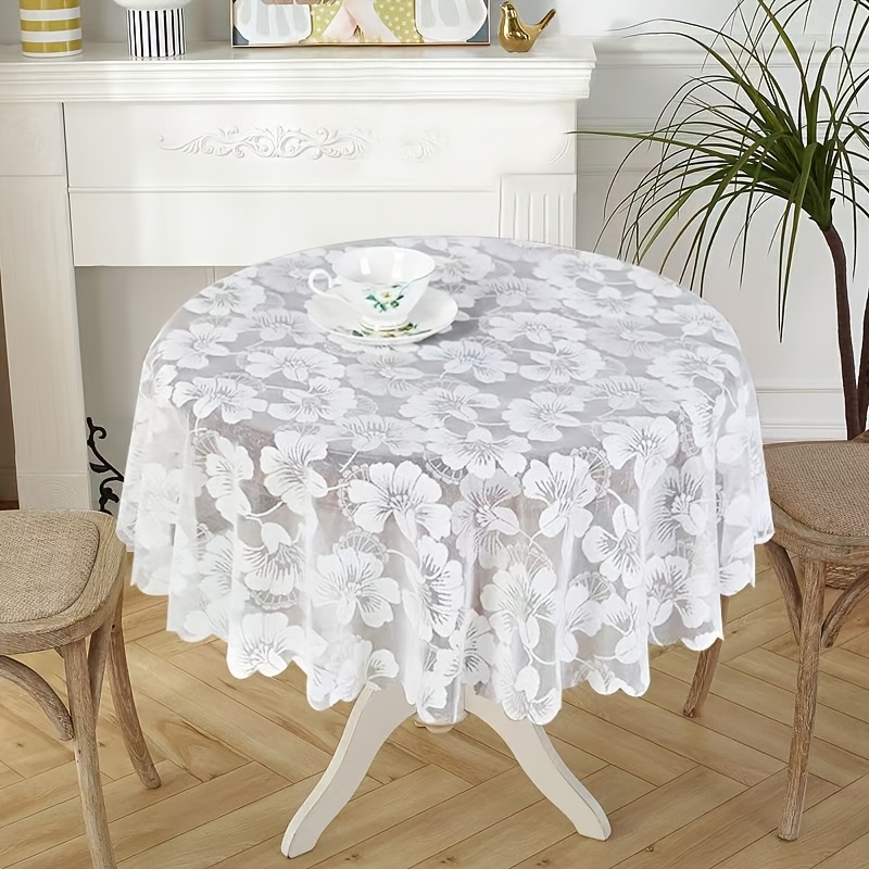 1pc new elegant   embroidered lace round tablecloth suitable for dining tables coffee tables and dressing tables   of applications