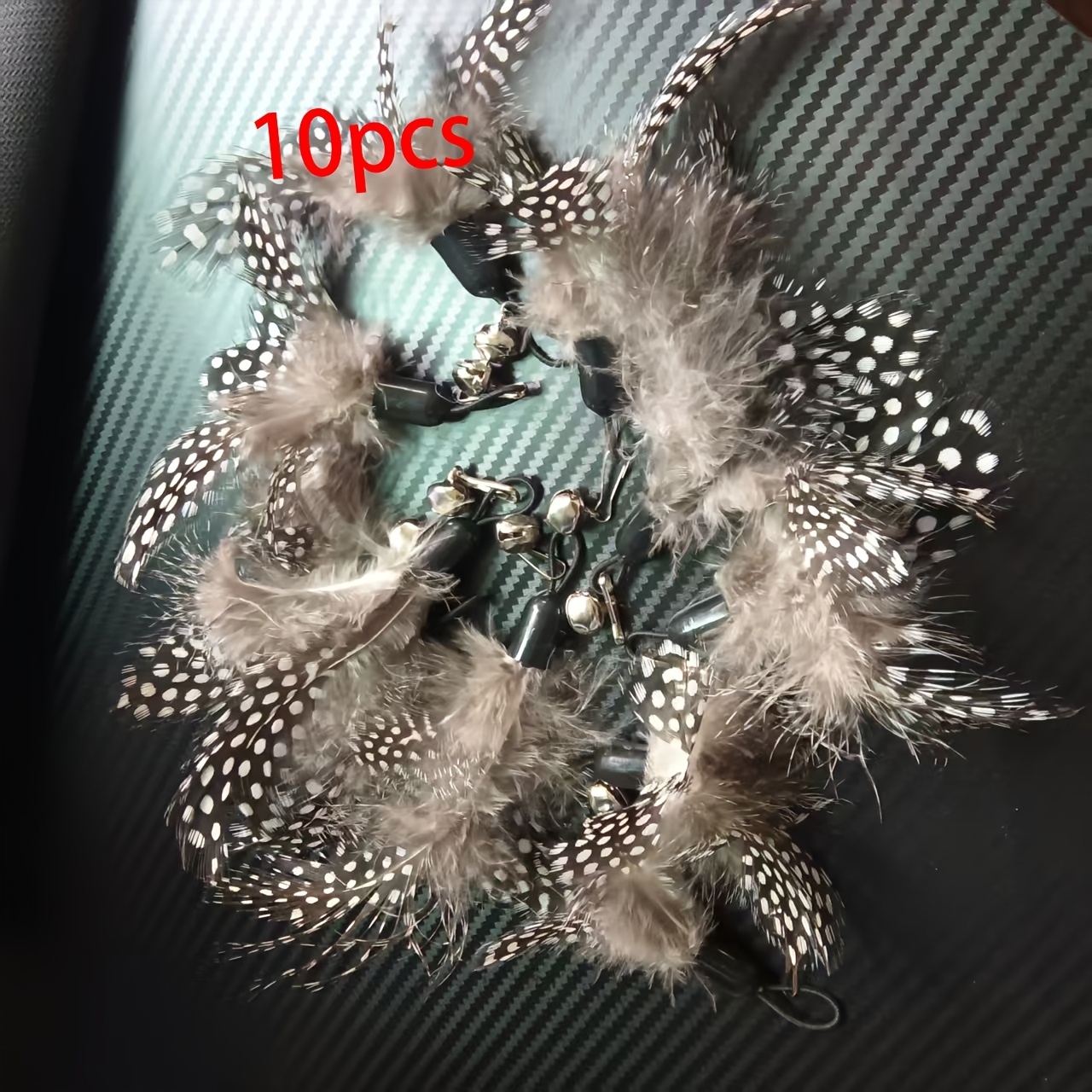 Realistic Feather Toy With - Replacement Head For Cat Teaser Wands, Interactive Feathers & Bell Attachment, For Kittens And Cats Training, Playtime Accessory