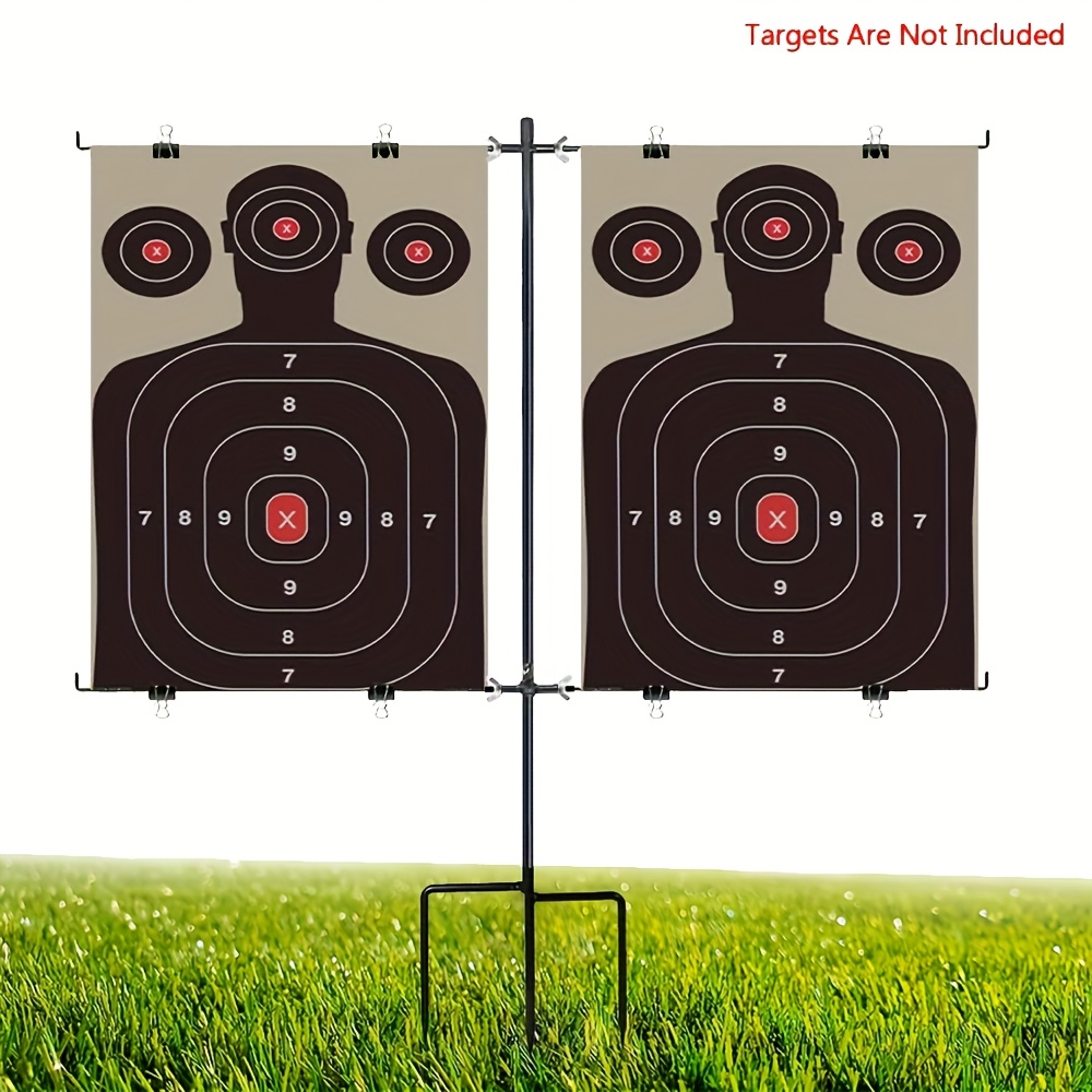 Image of Adjustable Shooting Stands, Paper Stand With 8 Metal Clips For Shooting Range, Ideal Hunting Accessories For Outdoor Shooting Range