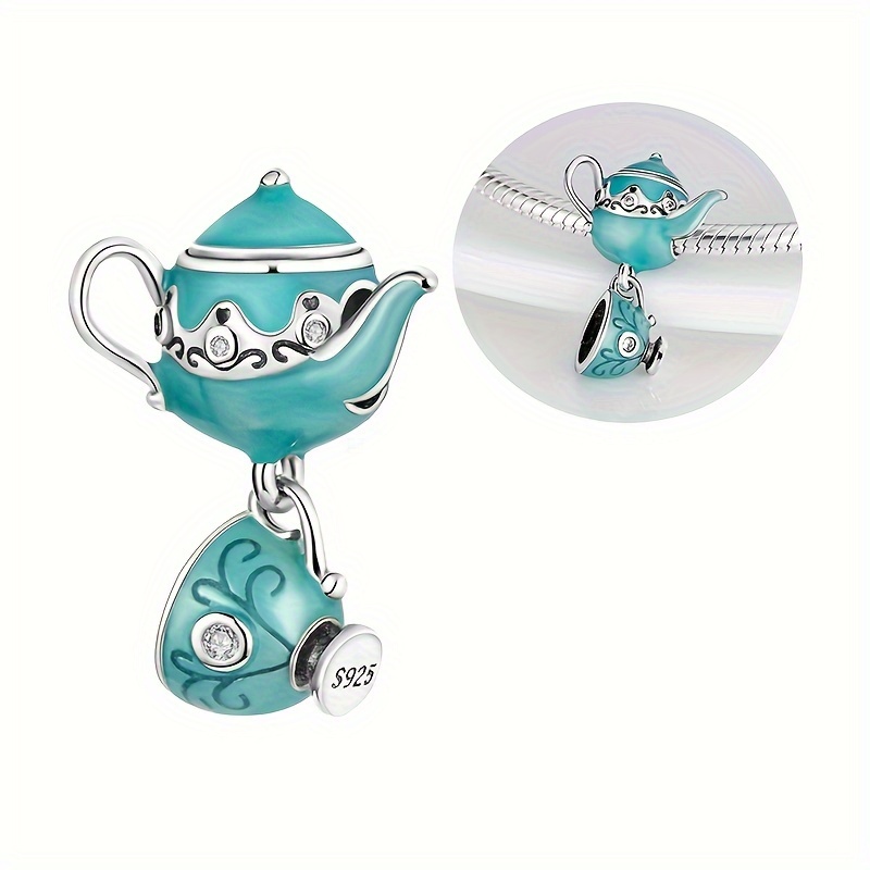 

1pc Original 925 Sterling Silver High Quality Charms Beads Women Fits Original 3mm Bracelet Exquisite Tea Cup Teapot Beads Jewelry Gifts