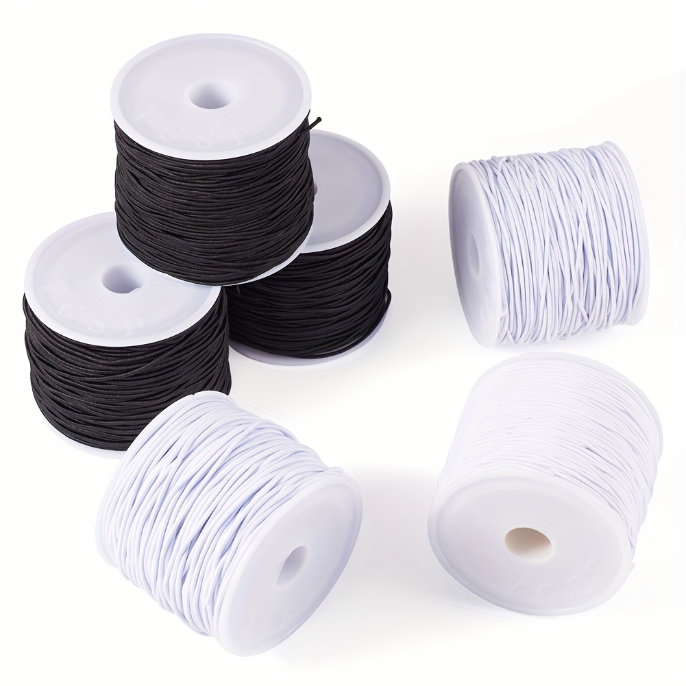 

1 Roll/6 Rolls Of Cord, Cloth Rubber Cord, 0.6~1mm Wide, Used For Bracelet, Necklace, Jewelry Making