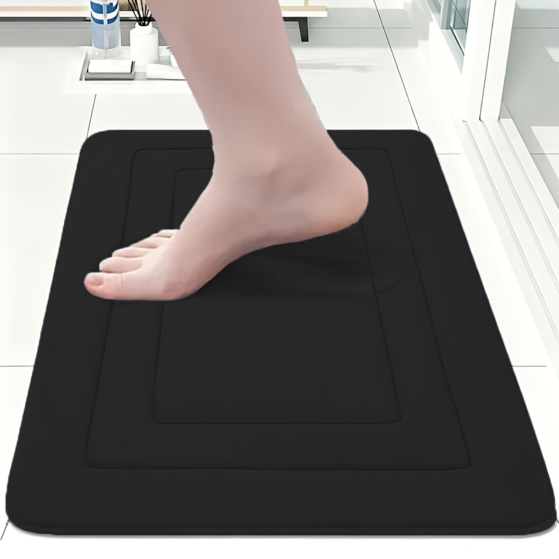 Image of 1pc Coral Fleece Bathroom Floor Mat Anti-slip Pad - Anti-slip, Quick Drying, Machine Washable - Perfect For Bathroom And Toilet Floors, With Pvc Anti-slip Bottom Lining