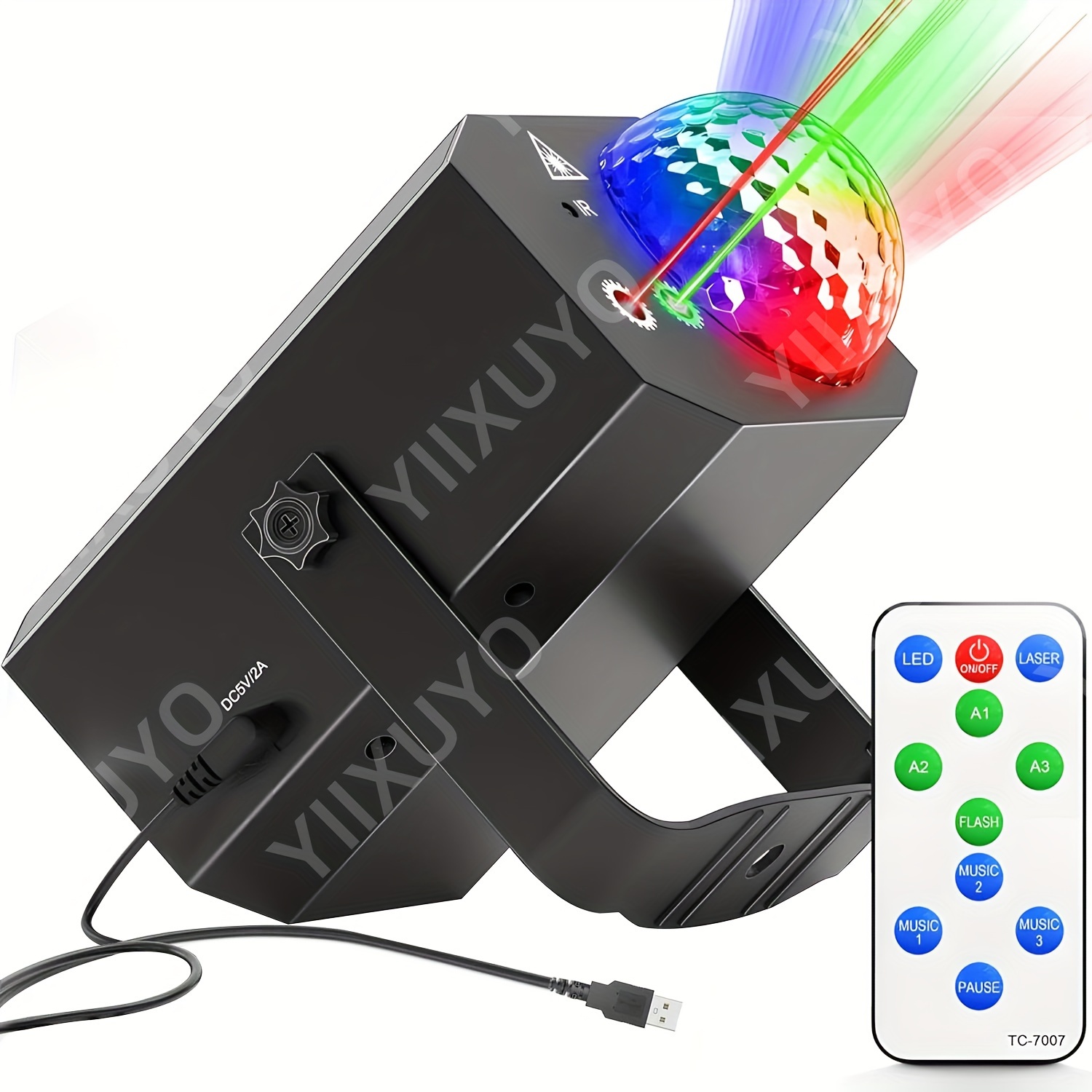 party lights dj disco ball lights with gobo projection and sound control 9 9ft usb power cord rgb color strobe stage lights for party indoor prom birthday party christmas   clubs