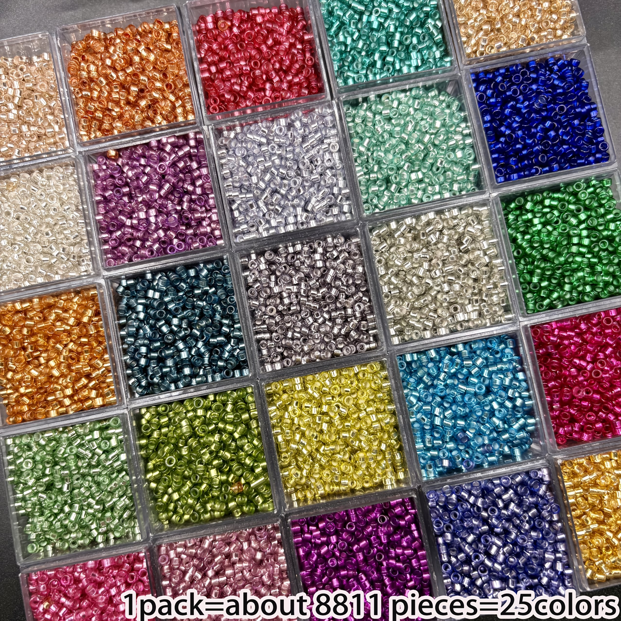 TEMU 8811 High- Seed Decorative Beads In 25 Colors, 2.5mm In Size, Bohemian-style Bracelets, Necklaces, And Clothing Embroidery - An Ideal Halloween