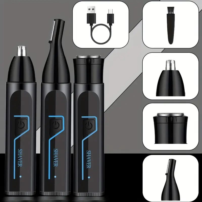 3 in 1 professional mens and womens grooming kit suitable for nose hair trimming sideburns trimming beard trimming ear hair trimming leg hair trimming underarm hair trimming bikini line trimming   electric shaver full body hair trimmer multi functional body groomer detachable heads usb charging perfect gift for father dad Product details 8