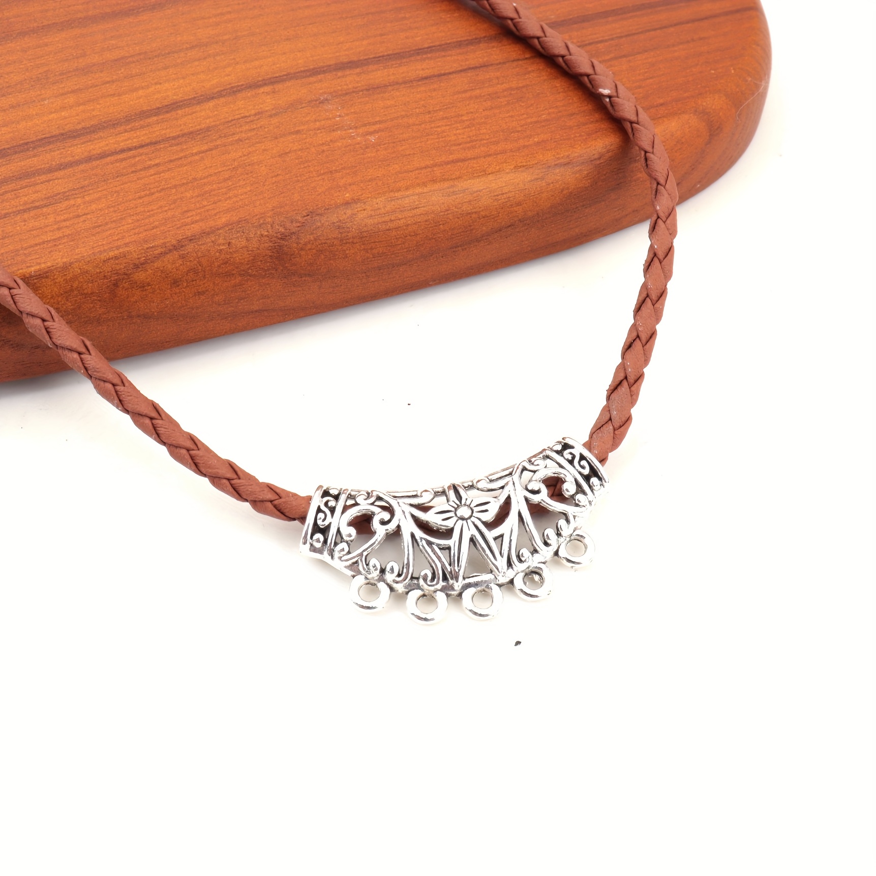 10pcs Hollow Vintage Tee Necklace Connectors