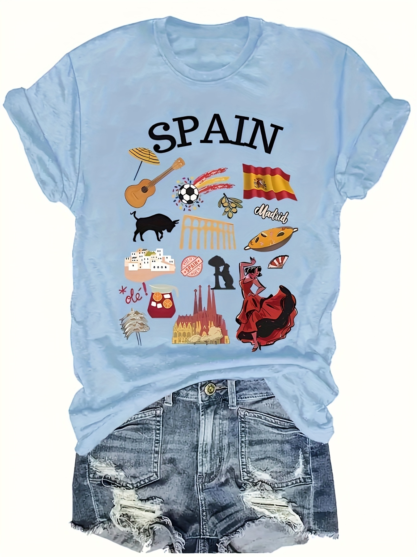 camiseta gráfica casual mujer 
