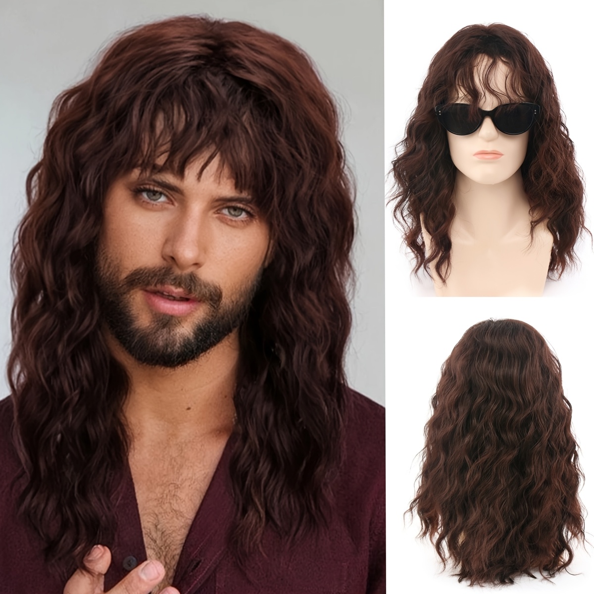 Heat-Resistant Costume Wig with Adjustable Cap for Theme Parties Amazon.com: UTIEHD Costume Wig with 2 Wig Caps for Theme  main image 3