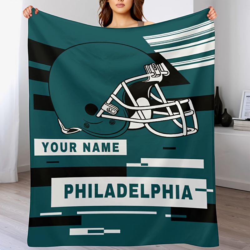 

Customizable Philadelphia Football Fleece Throw Blanket - Personalized Name, Couch & Bed - Ideal Gift For Sports Fans - Multiple Sizes , Comfortable, Sofa