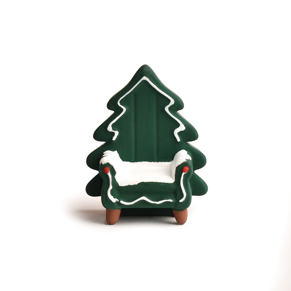TEMU 1pc Diy Resin Mini Christmas Tree Sofa Model Ornament, Christmas Decoration Ornament, Christmas Element, Gift For , Diy Craft, Decorative