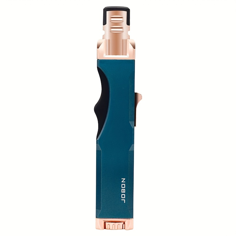 TEMU Refillable Pen Shaped - Ceramic And Metal, Windproof And Adjustable Blue Flame, High Temperature Resistant, Suitable For Cooking, Grilling, Etc. (gas Free) ( Green)