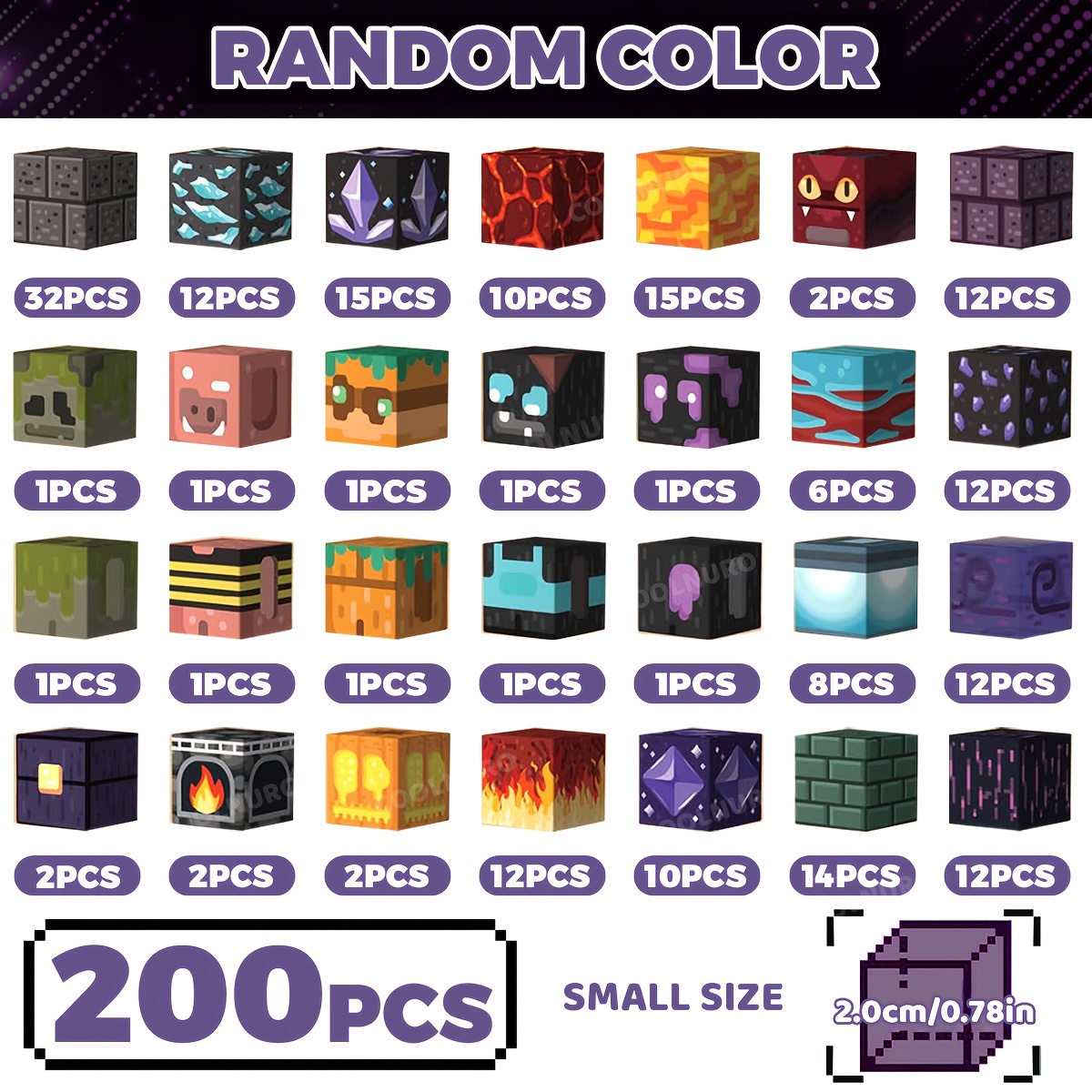 Image of 200pcs Creative Magnetic Building Blocks Toys, Cultivating Thinking And , Suitable For Children Over As Surprises For Christmas, Halloween And Day Random Color