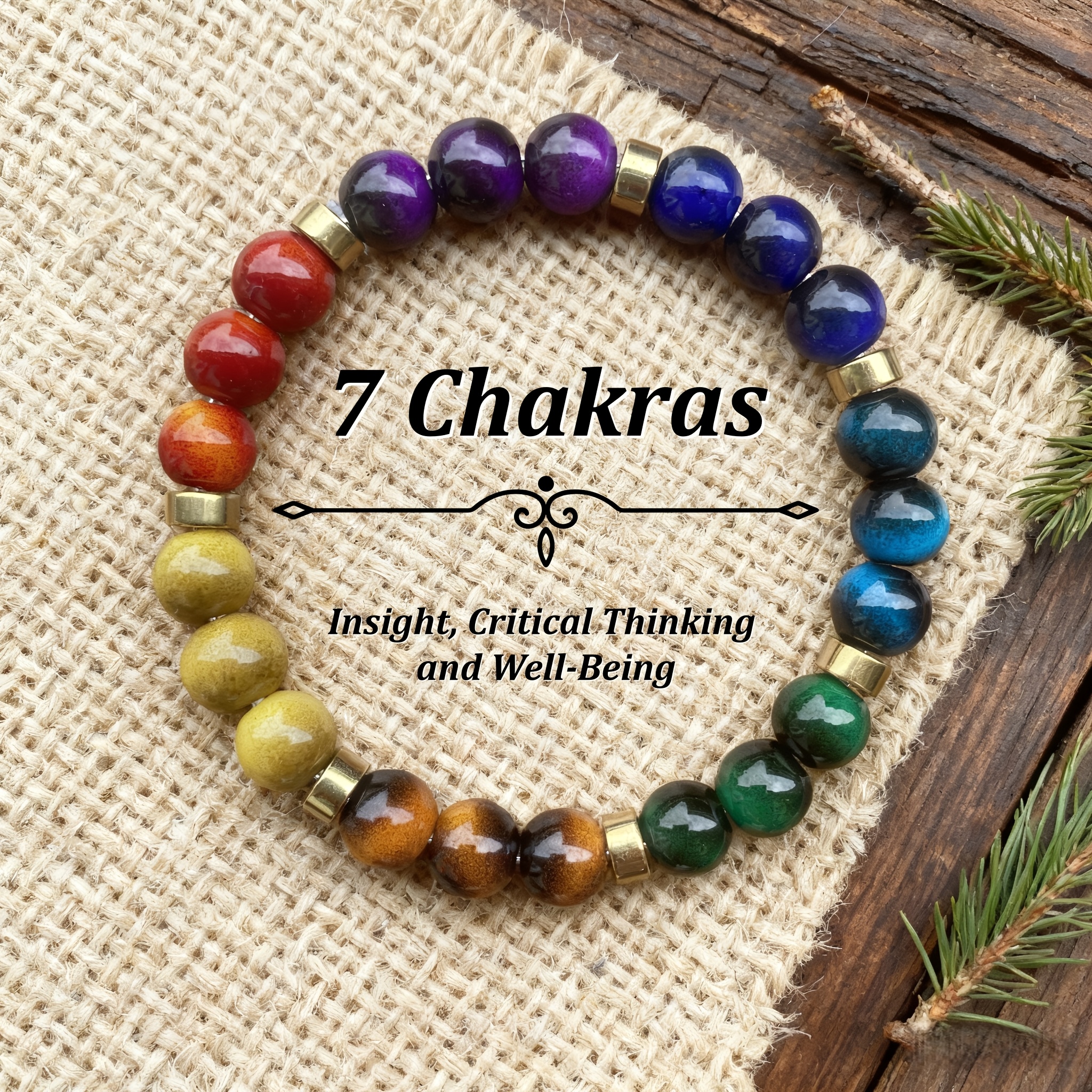 Image of 1pc Chakra Yoga Meditation Bracelet, Attracts Wealth And , Balances Emotions, Suitable For Daily Wear, An Ideal Gift For