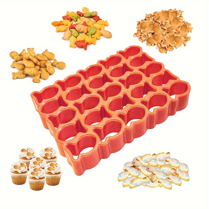 

25-piece Mini Goldfish Cookie Cutters Set, Plastic Animal-themed Baking Molds For Fun Diy Family Biscuit Making