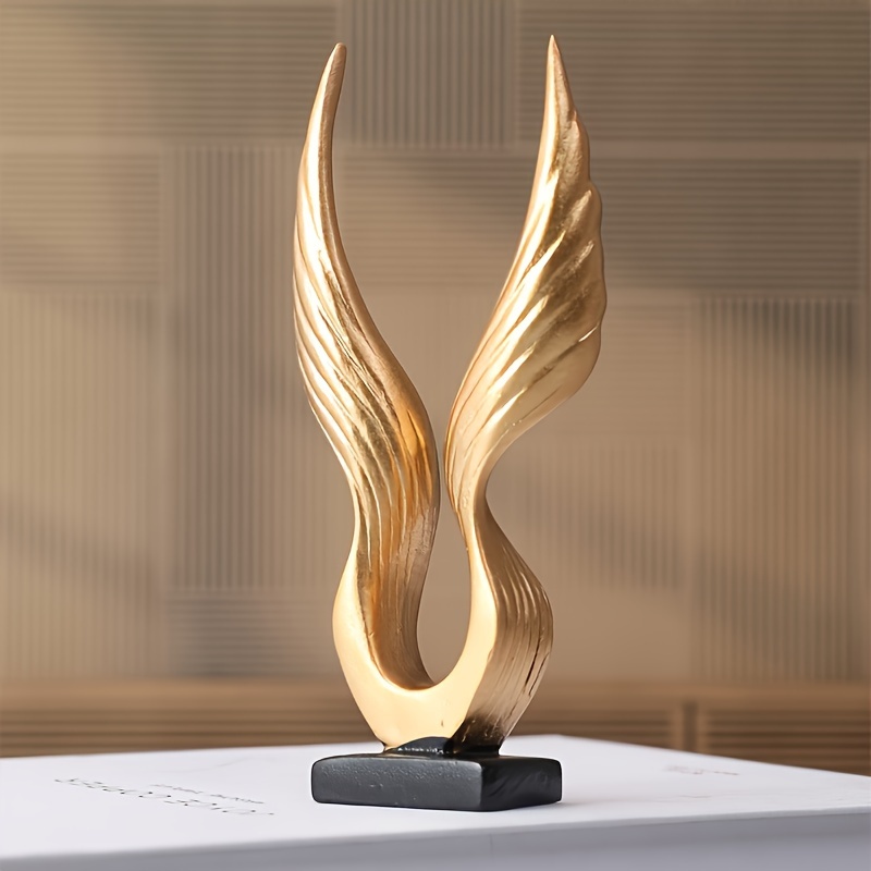 Image of 1pc Grand Golden Roc Wings Wings Resin Craft Ornament Cabinet Office Home Decor