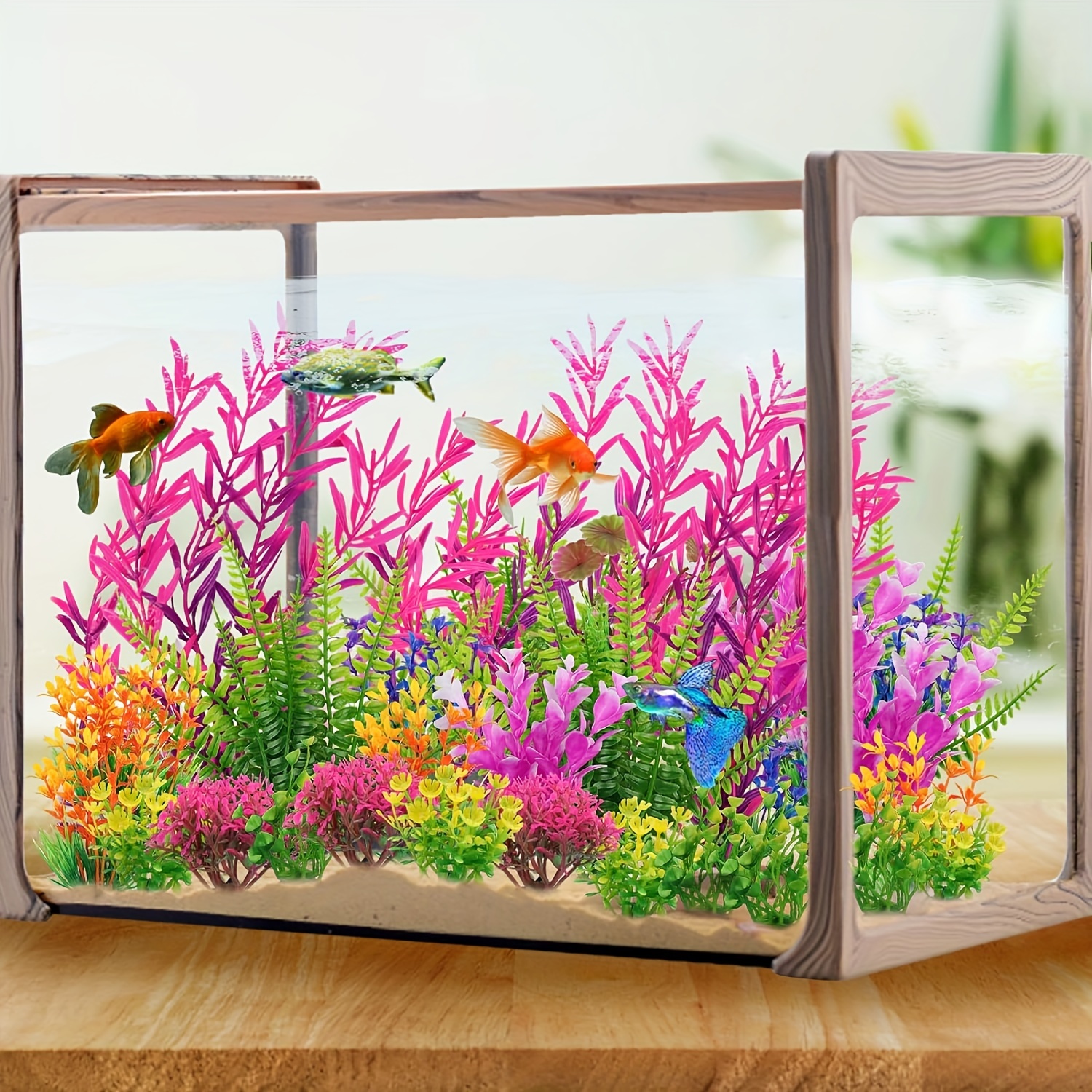 Piante Finte Per Acquario 16 Pezzi - Verde, In Plastica Sicura, Decorazione Per Pesci - Foto 4