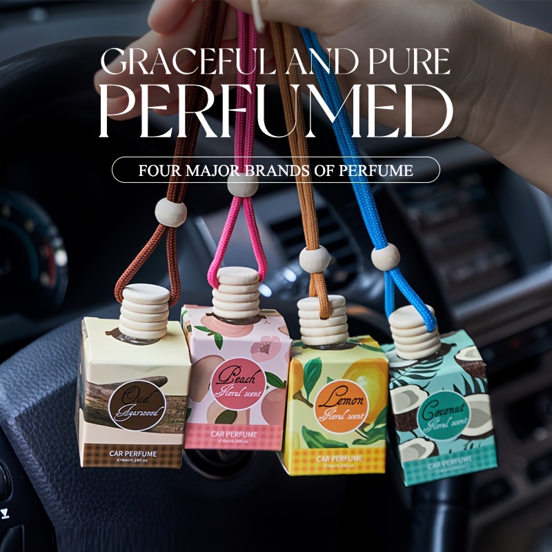 

120-day Long-lasting Car Air Freshener Hanging Diffuser With Essential Oil - Aromatic Car Perfume Diffuser Bottle, Glass Pendant Decor For Vehicle Interior, Christmas Holiday Gift, Single Pack