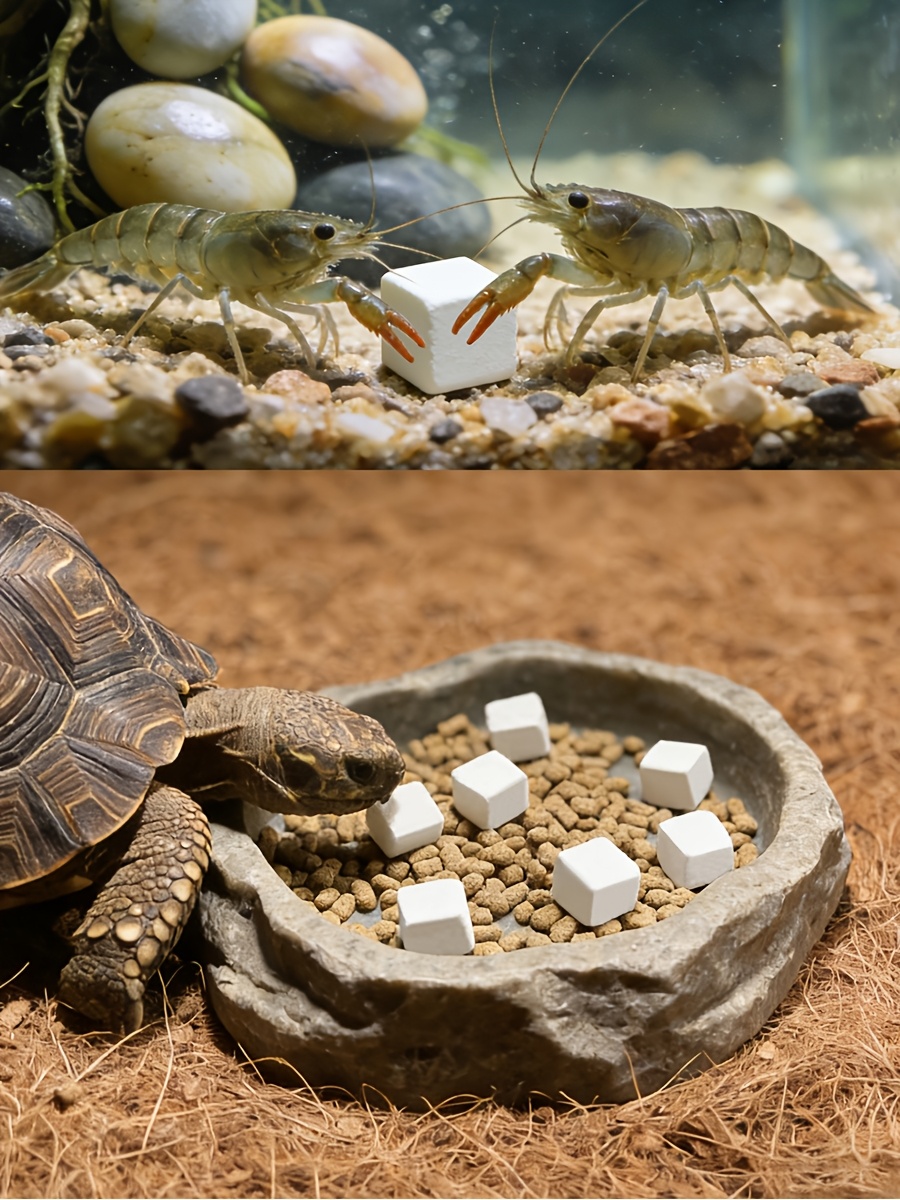 2 Sets of 12 Natural Mineral Blocks/Suitable for Shrimp, Hermit Crabs, as Well as Turtles, Lizards, Frogs, Bearded Dragons, and Other Reptiles/Helps Create a Healthy Habitat Environment/A High-quality Aquarium Accessory, Lizard Supply, and Turtle