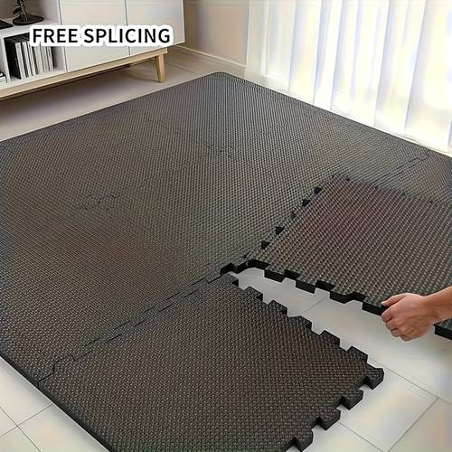 10pcs high density foam interlocking exercise mat set black durable heavy duty gym fitness flooring protection for home workouts yoga