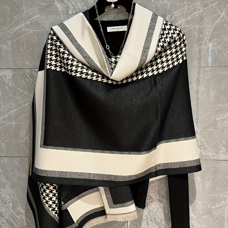A New Double-sided Wrap Scarf For Women, Versatile As An Outer Layer Or Shawl, Long, Thick, And Warm For Autumn And Winter