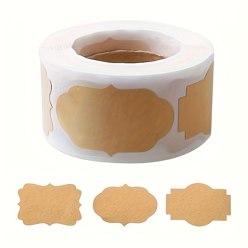 TEMU Rotolo da 250 Etichette Regalo Universali, Adesivi Autoadesivi, Carta Marrone Naturale, Adatte per Cosmetici, Alimenti da Cucina, Artigianato,